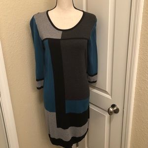 ColorBlock Midi Dress-Business attire